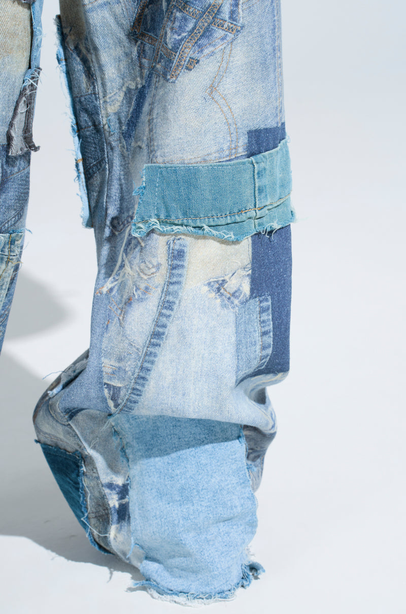 DENIM ON DENIM PATCHWORK JEANS