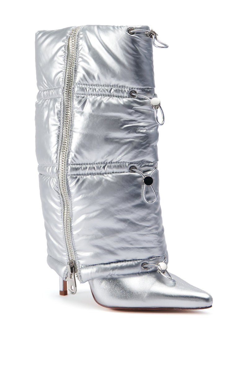 AZALEA WANG DHRUV SILVER PUFFER BOOTIE