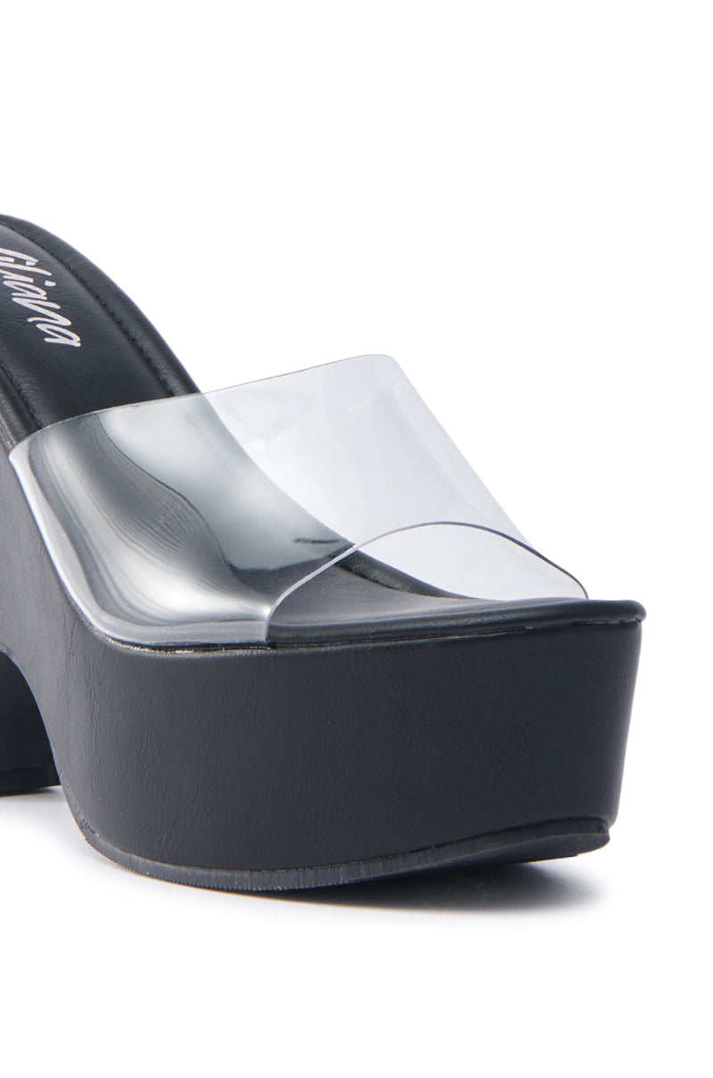 DIEGO BLACK PVC WEDGE SANDAL