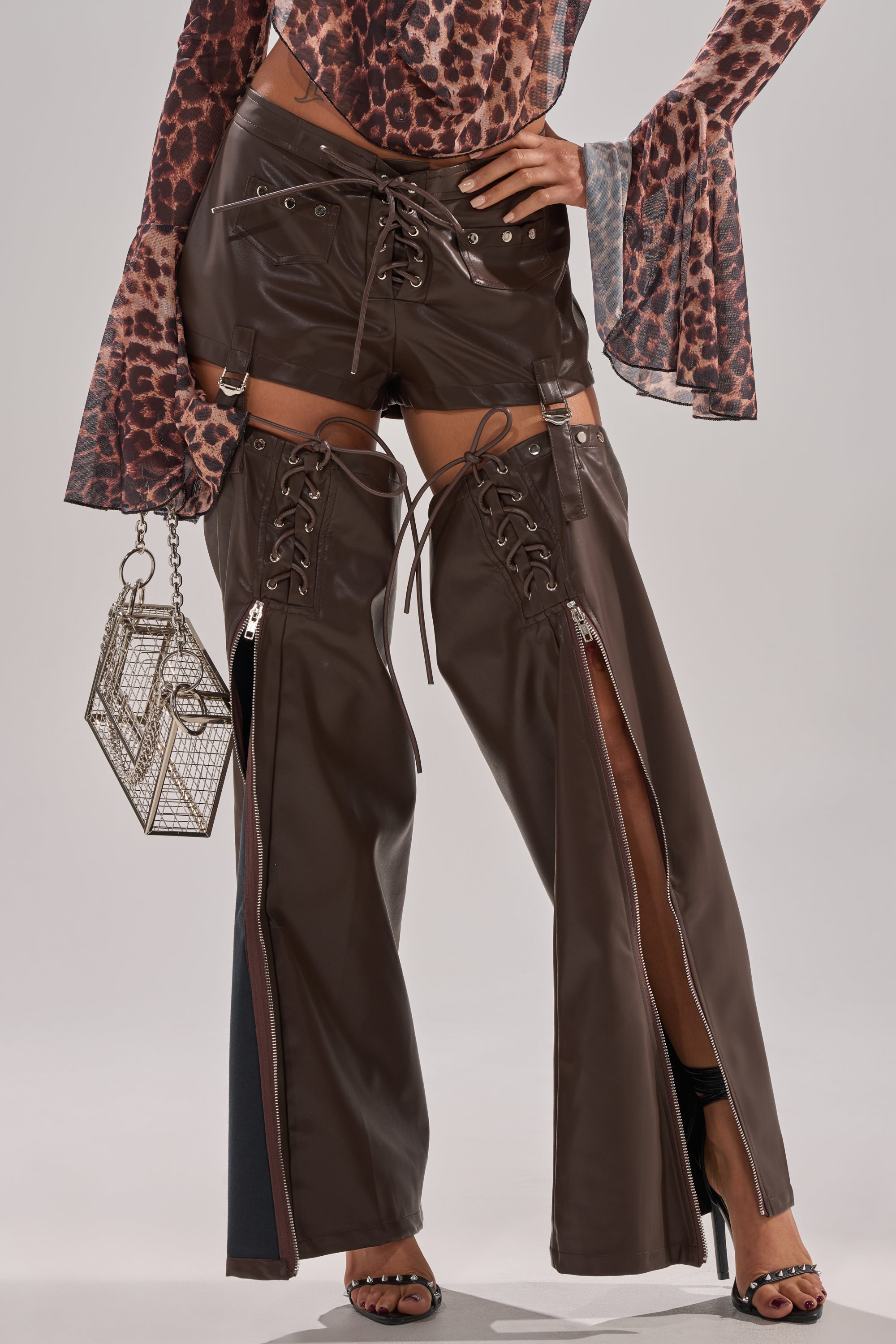 WANNA BE FAUX LEATHER CHAPS
