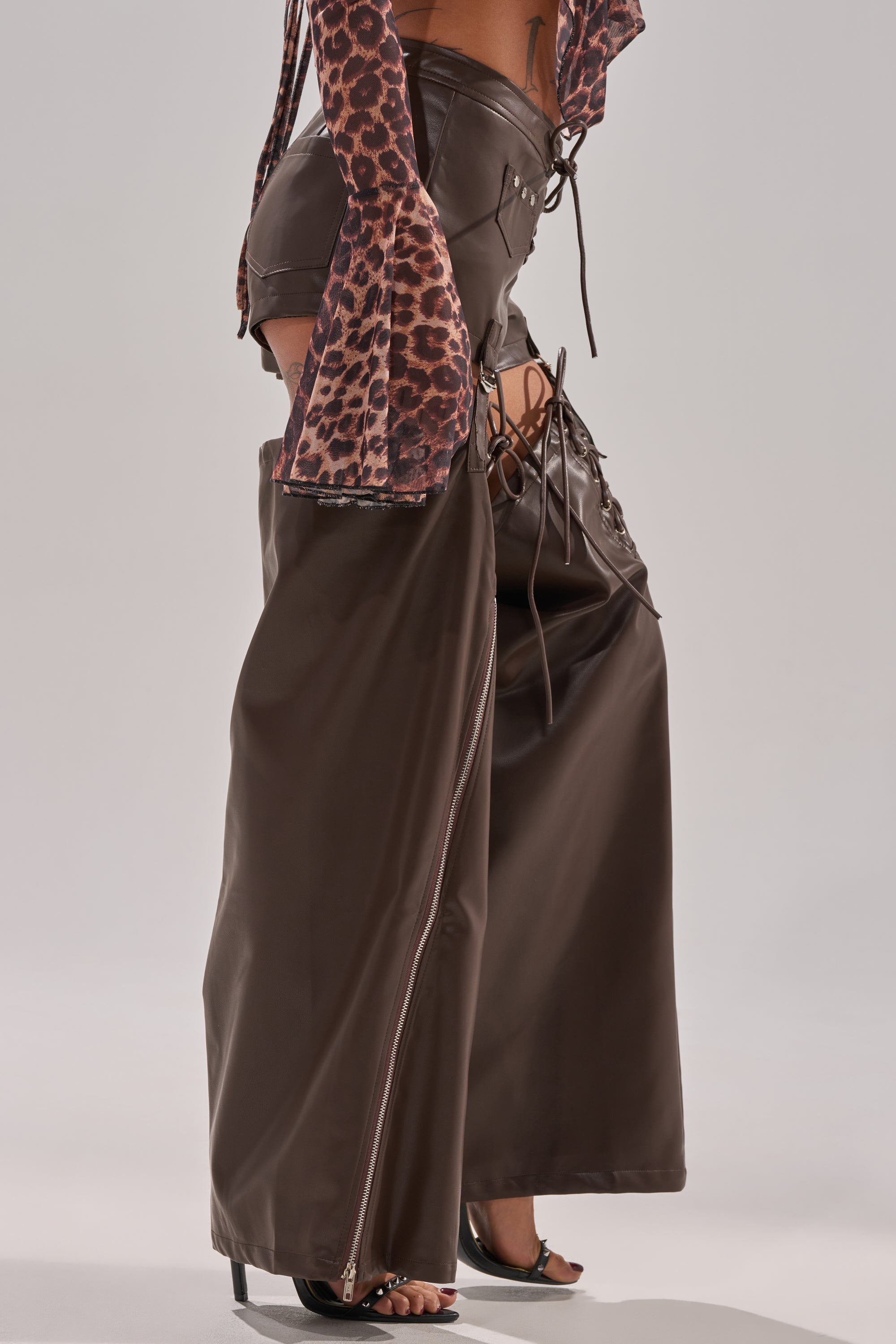 WANNA BE FAUX LEATHER CHAPS