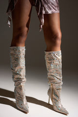 AZALEA WANG DOUGHTY GOLD STILETTO BOOT