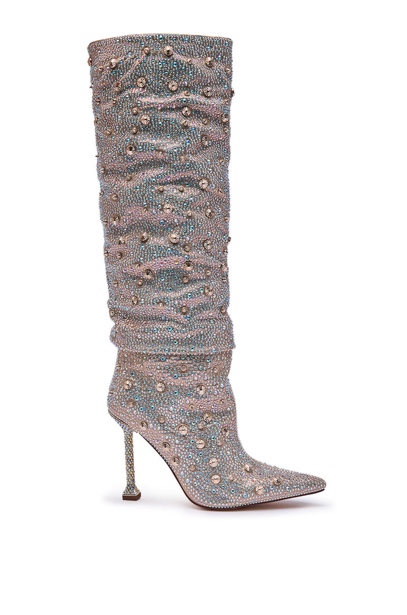 AZALEA WANG DOUGHTY GOLD STILETTO BOOT
