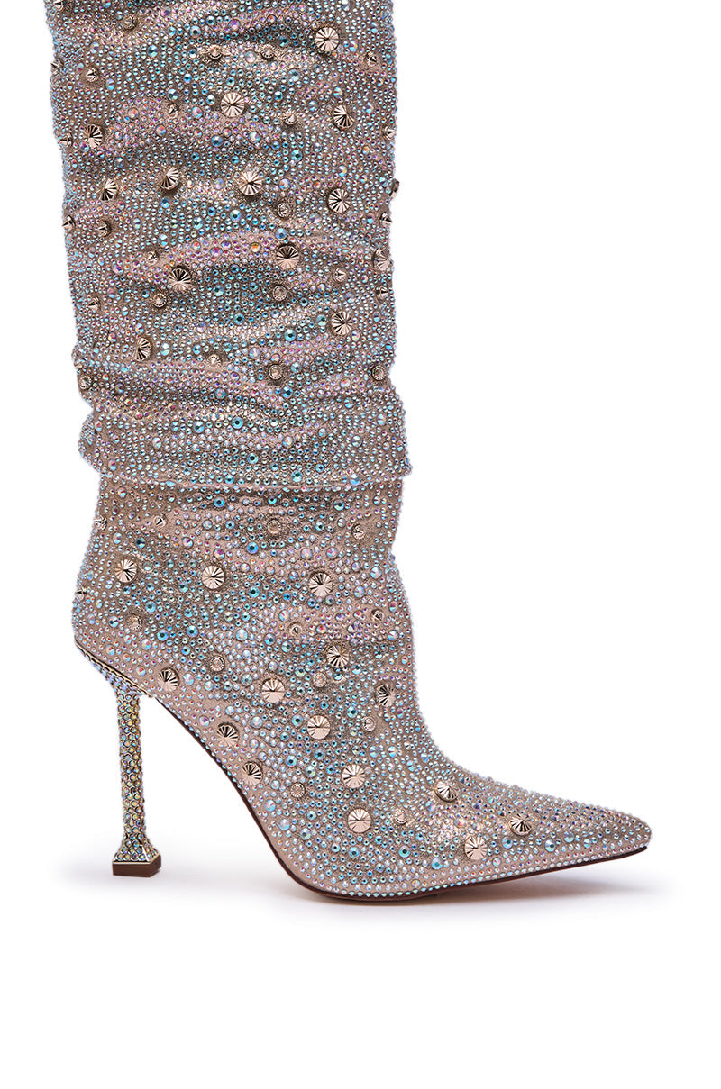 AZALEA WANG DOUGHTY GOLD STILETTO BOOT
