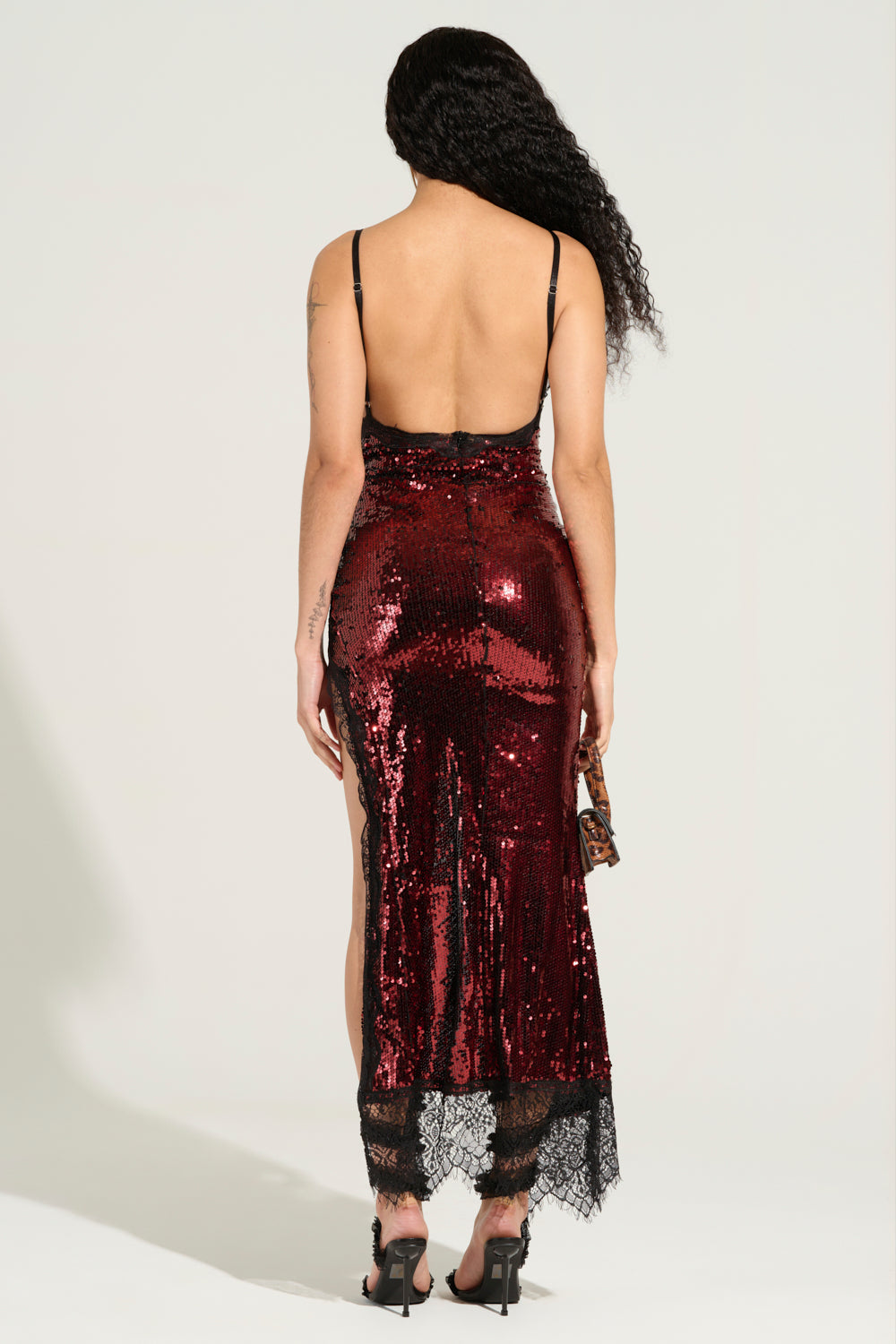 ONLY ONE SEQUIN LACE MAXI DRESS