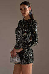 SHE'S ALL THAT SEQUIN MINI DRESS IN OLIVE