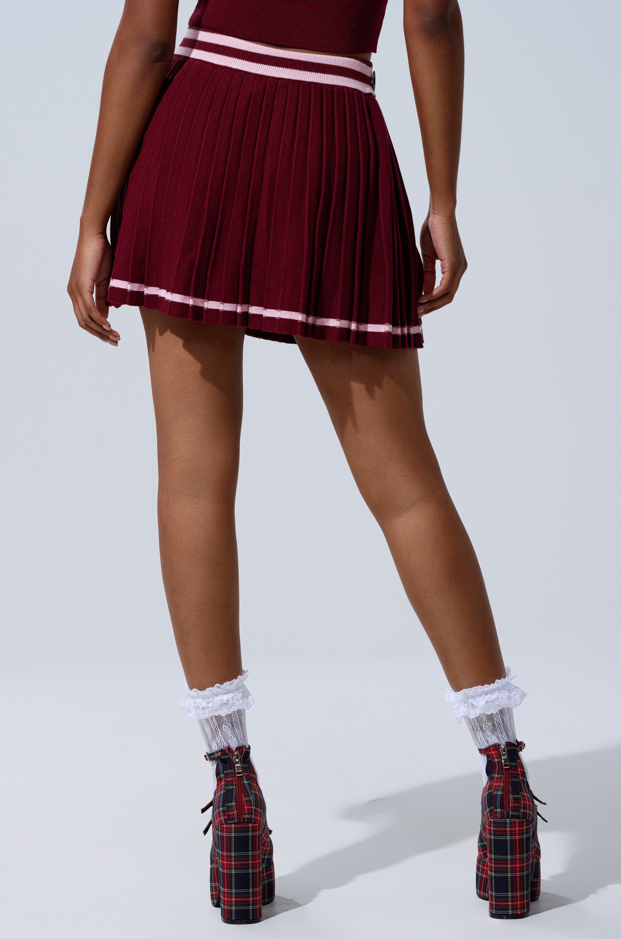DREKE KNIT PLEATED MINI SKIRT