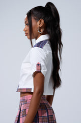 DREKE CROPPED POPLIN SHIRT