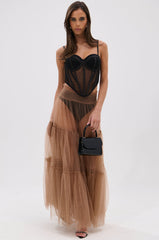 CLASSY POLKA DOT MAXI SKIRT