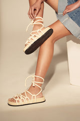 AKIRA EINER BONE ROPE FLAT SANDAL
