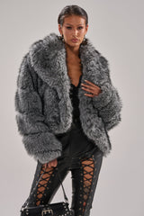 ELIXIR PANELED FAUX FUR IN GREY