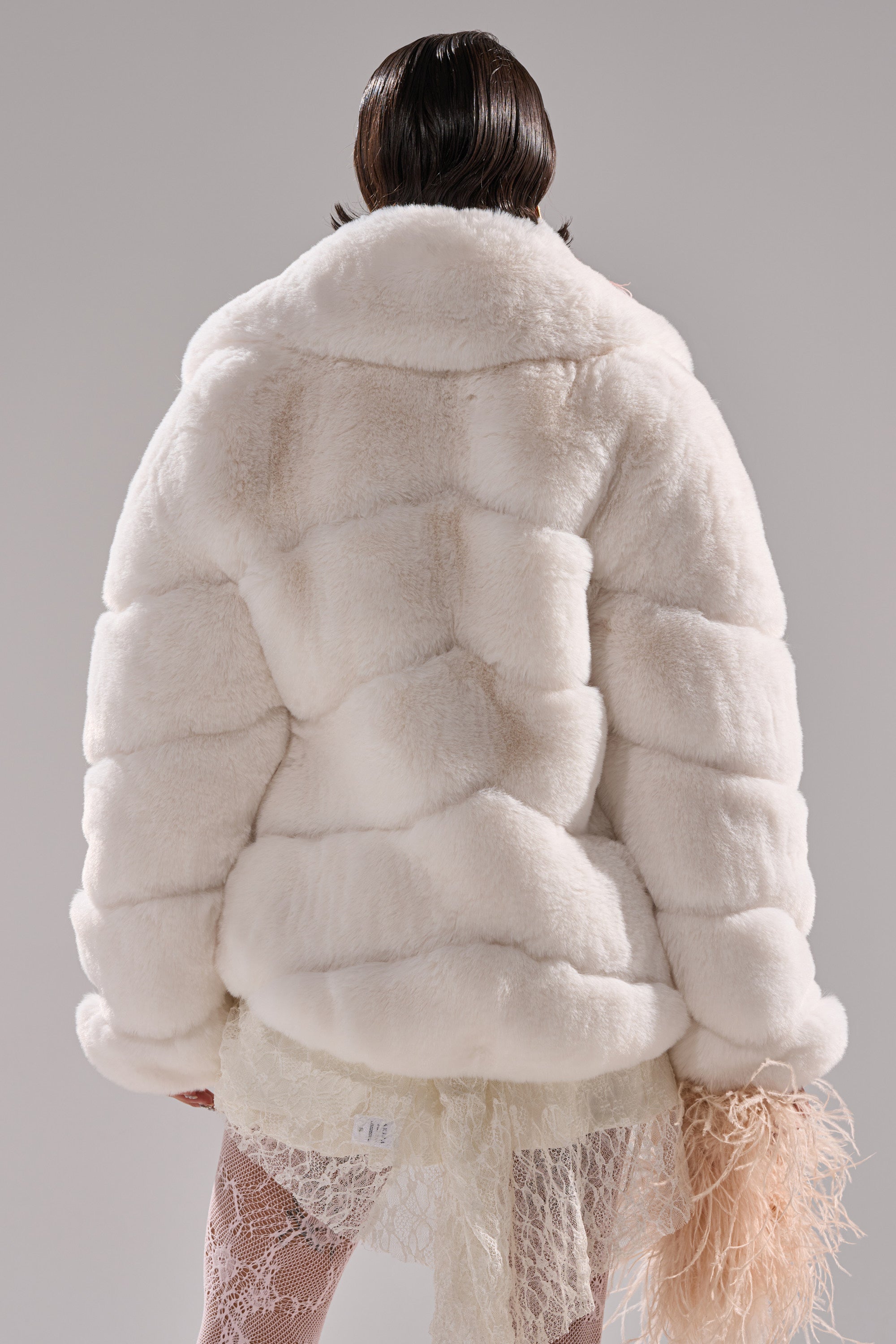 ELIXIR PANELED FAUX FUR IN WHITE