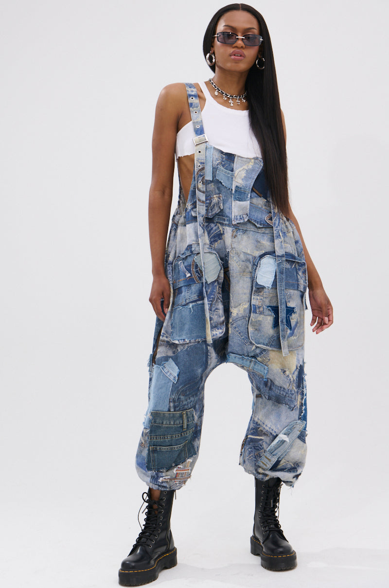 FOR THE GRAM PATCHWORK OVERALLS