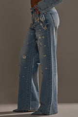 IN YOUR DREAMS RHINESTONE DENIM JEANS