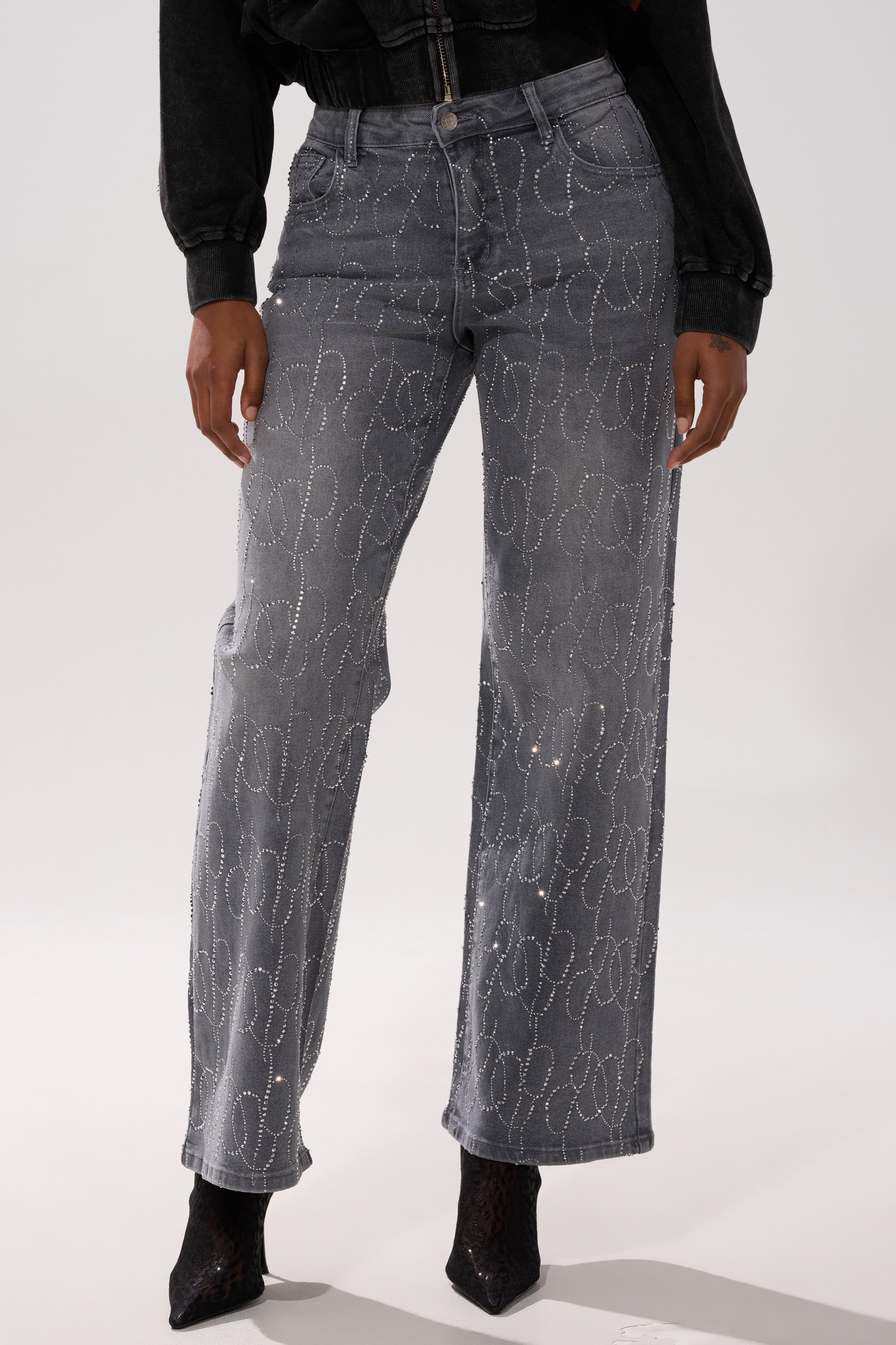 PERFECT LIKE ME EMBELLISHED DENIM