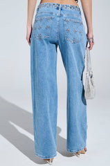 TAKE ME OUT RHINESTONE DENIM JEANS