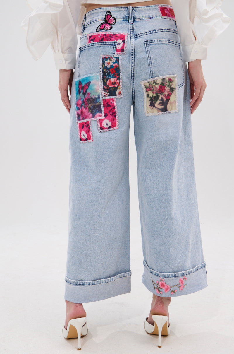 PICTURE PERFECT PATCHWORK DENIM JEANS