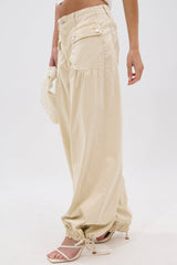 LAY IT LOW BALLOON PANT IN BEIGE