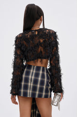 THOUGHT YOU KNEW CROPPED FRINGE TOP