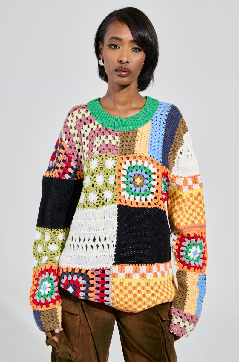PATCHWORK PRINCESS MULTI COLOR SWEATER