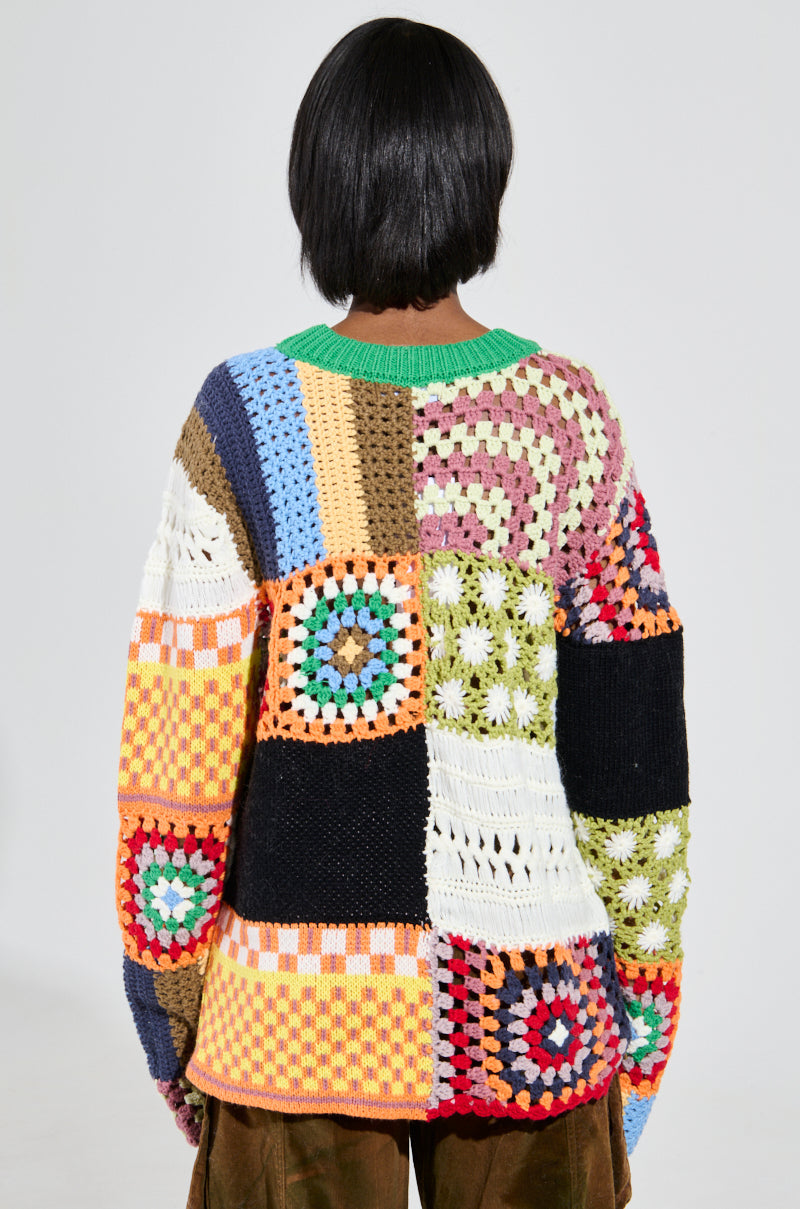PATCHWORK PRINCESS MULTI COLOR SWEATER