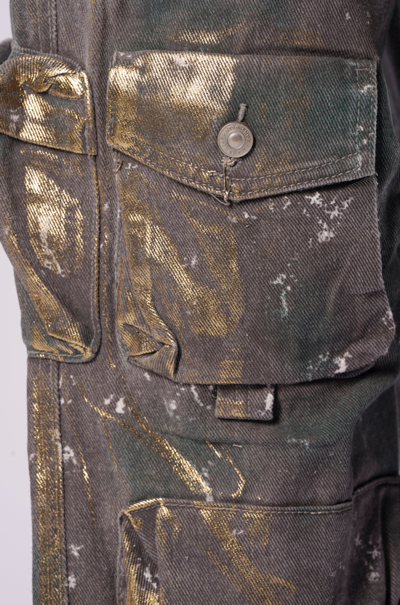 WAITING TIL NEXT YEAR METALLIC DENIM PANT