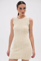 FEELIN SWEET KNIT SWEATER DRESS WITH PEARLS