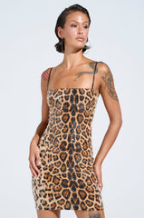 WE ALL FAM LEOPARD PRINT MINI DRESS