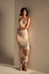 BY THE SEASHORE PRINTED MAXI DRESS