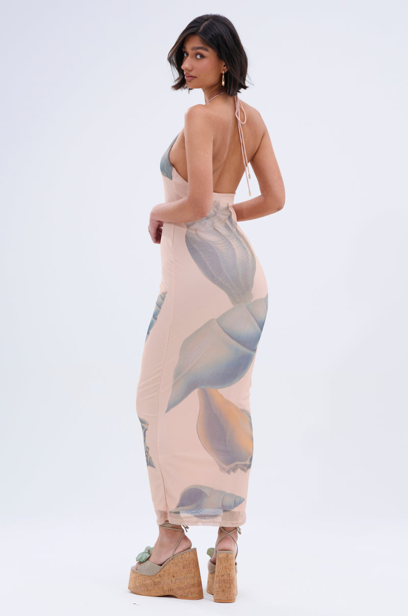 BY THE SEASHORE PRINTED MAXI DRESS
