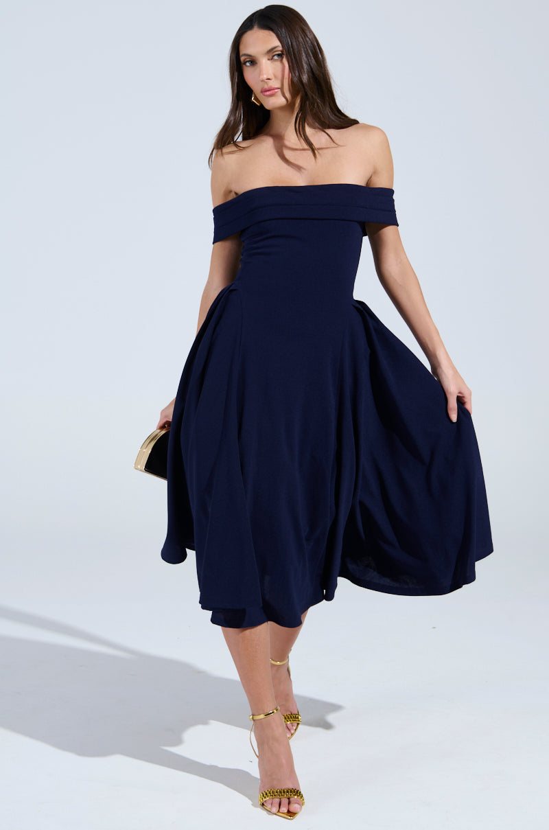 ELEVATE ME PLEATED MIDI DRESS