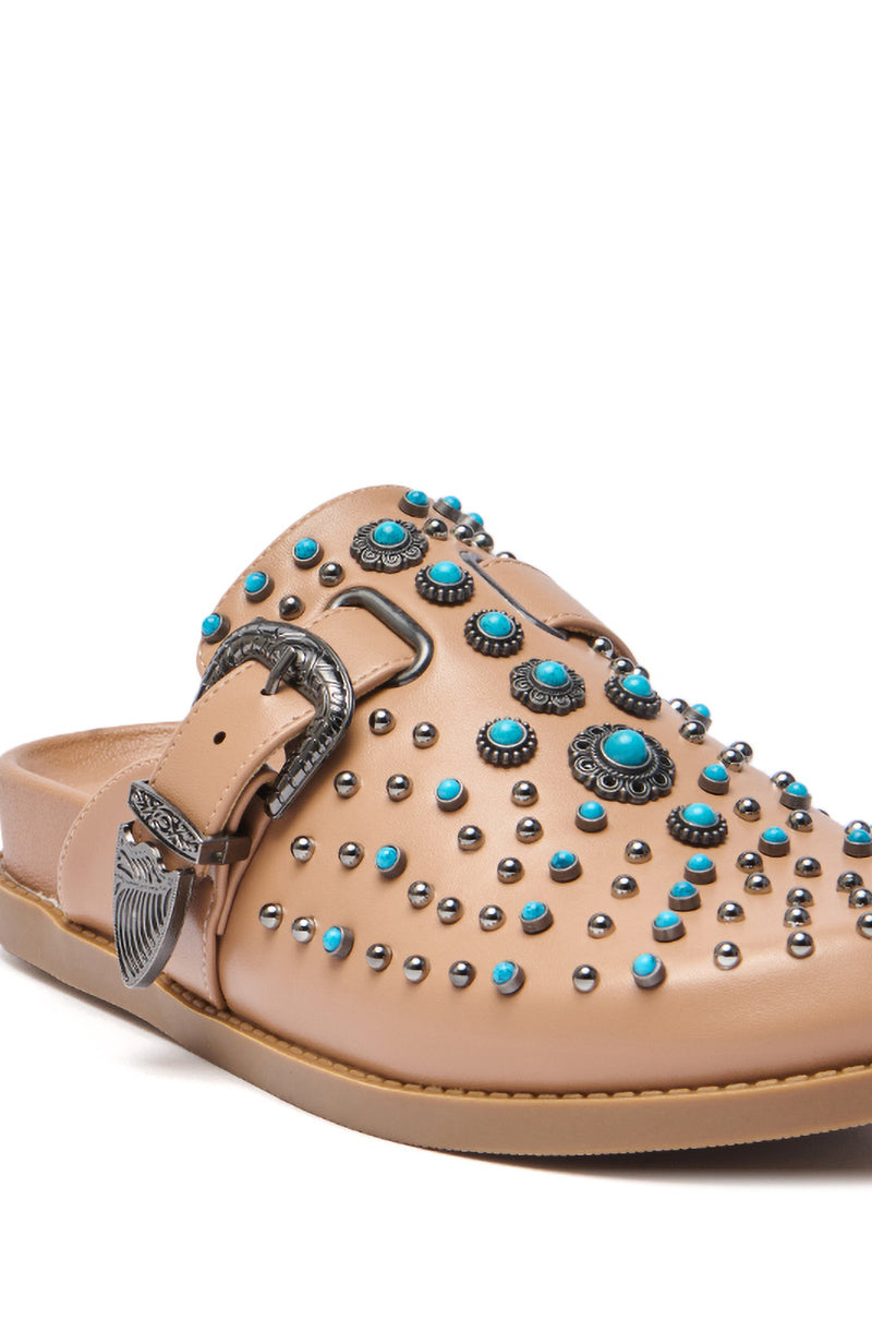 AZALEA WANG FLAIR TAN EMBELLISHED CLOG