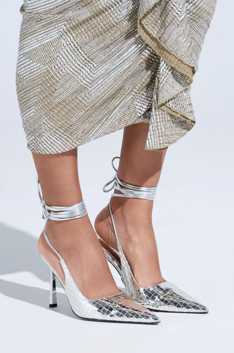 AZALEA WANG FREEMAN SILVER DISCOBALL WRAP UP PUMP