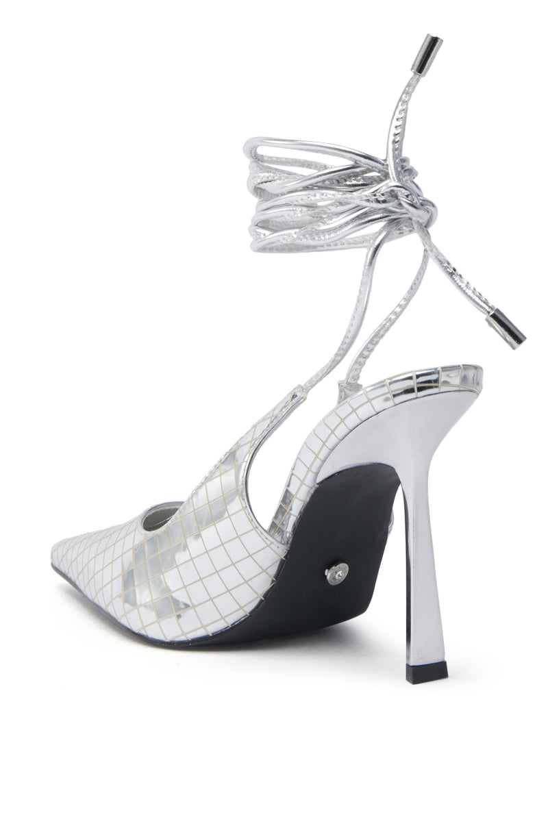 AZALEA WANG FREEMAN SILVER DISCOBALL WRAP UP PUMP