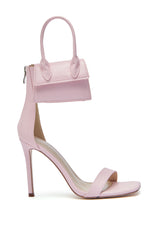 AZALEA WANG GLENDA PINK PURSE ANKLE STRAP SANDAL
