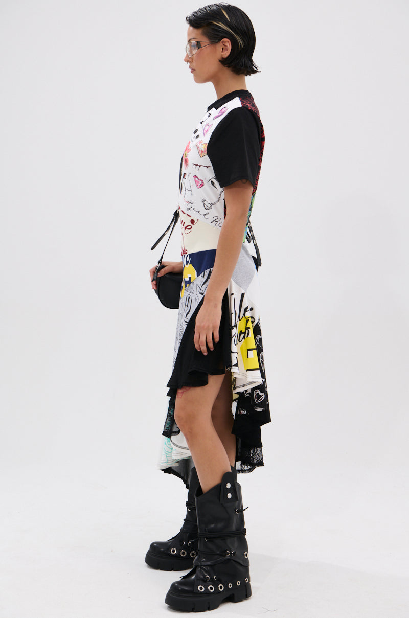 YOU WERE THE ONE PATCHWORK MIDI DRESS