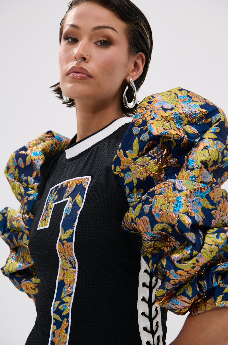 VIBIN ON THE SIDELINES JERSEY MINI DRESS