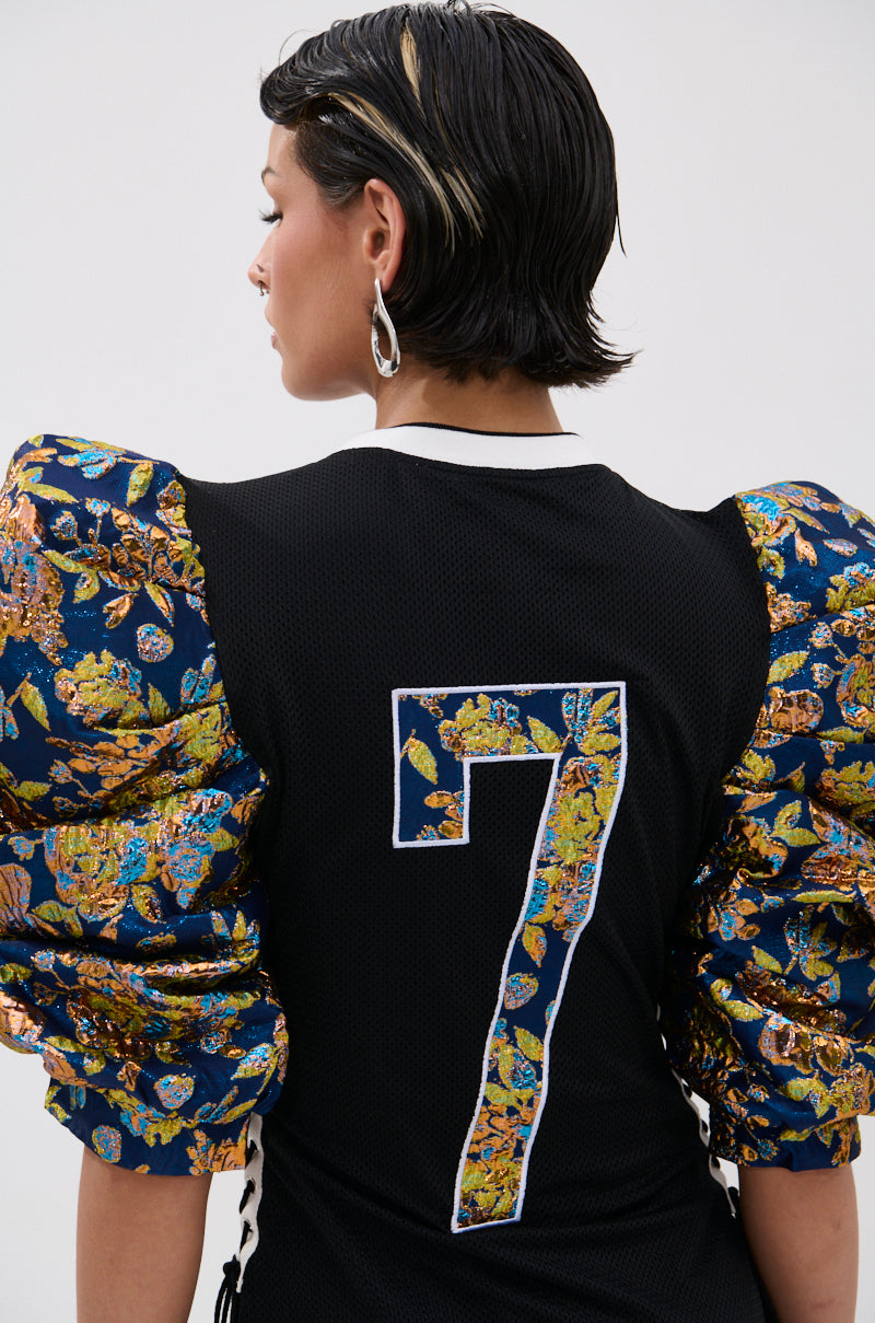 VIBIN ON THE SIDELINES JERSEY MINI DRESS