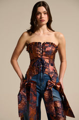 ELEGANT VIBES BROCADE CORSET TOP
