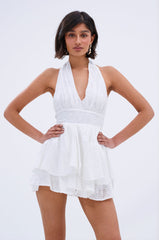 SUMMER'S AROUND THE CORNER EYELET MINI DRESS