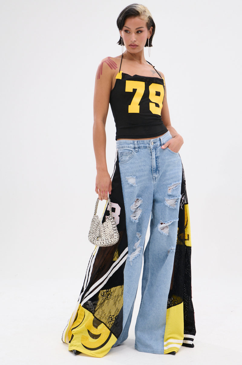 DONT MESS WITH ME WIDE LEG DENIM PANT