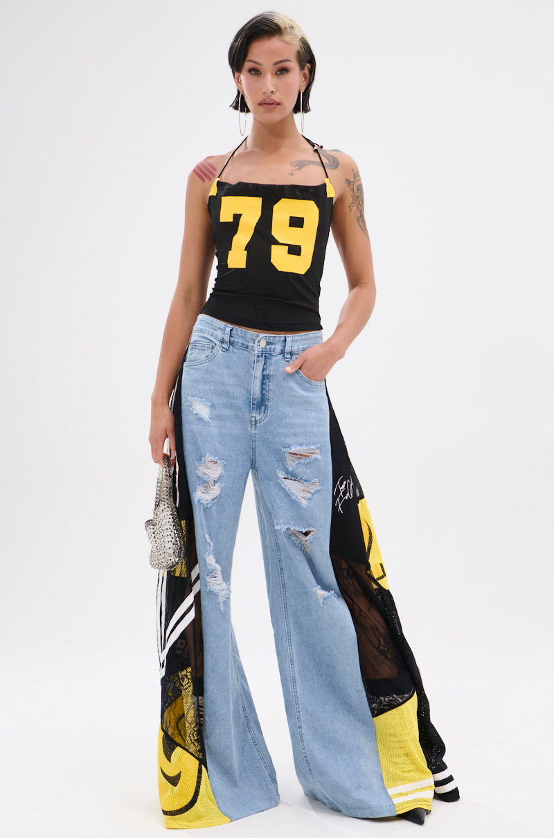 DONT MESS WITH ME WIDE LEG DENIM PANT