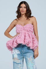 I CAN GET MY OWN FLOWERS STRAPLESS TOP