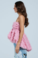 I CAN GET MY OWN FLOWERS STRAPLESS TOP