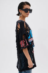 BYE GIRL OVERSIZED DISTRESSED TEE