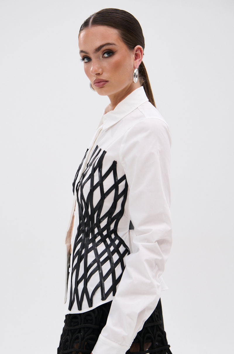 ALL OVER THE PLACE BUTTON DOWN