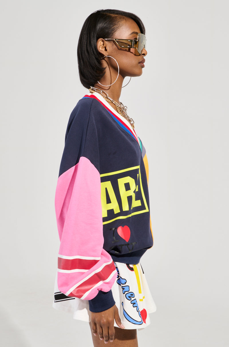 WE ARE INFINITE V-NECK SWEATSHIRT