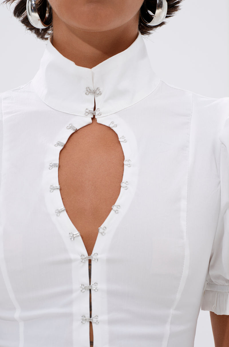 TOO COOL FOR YOU LACEUP BLOUSE