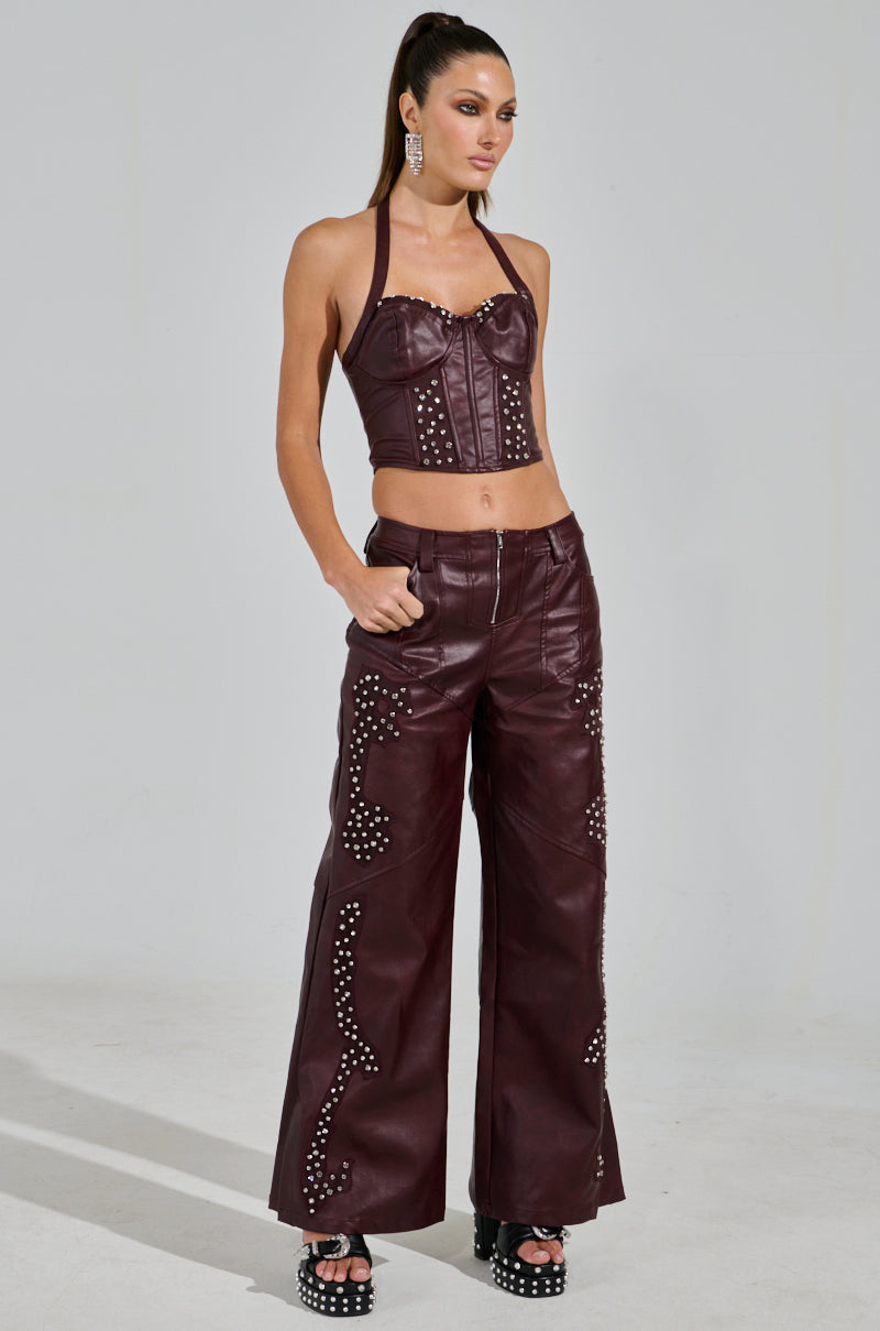 TEMPTATION'S BEST FRIEND PANT IN BURGUNDY