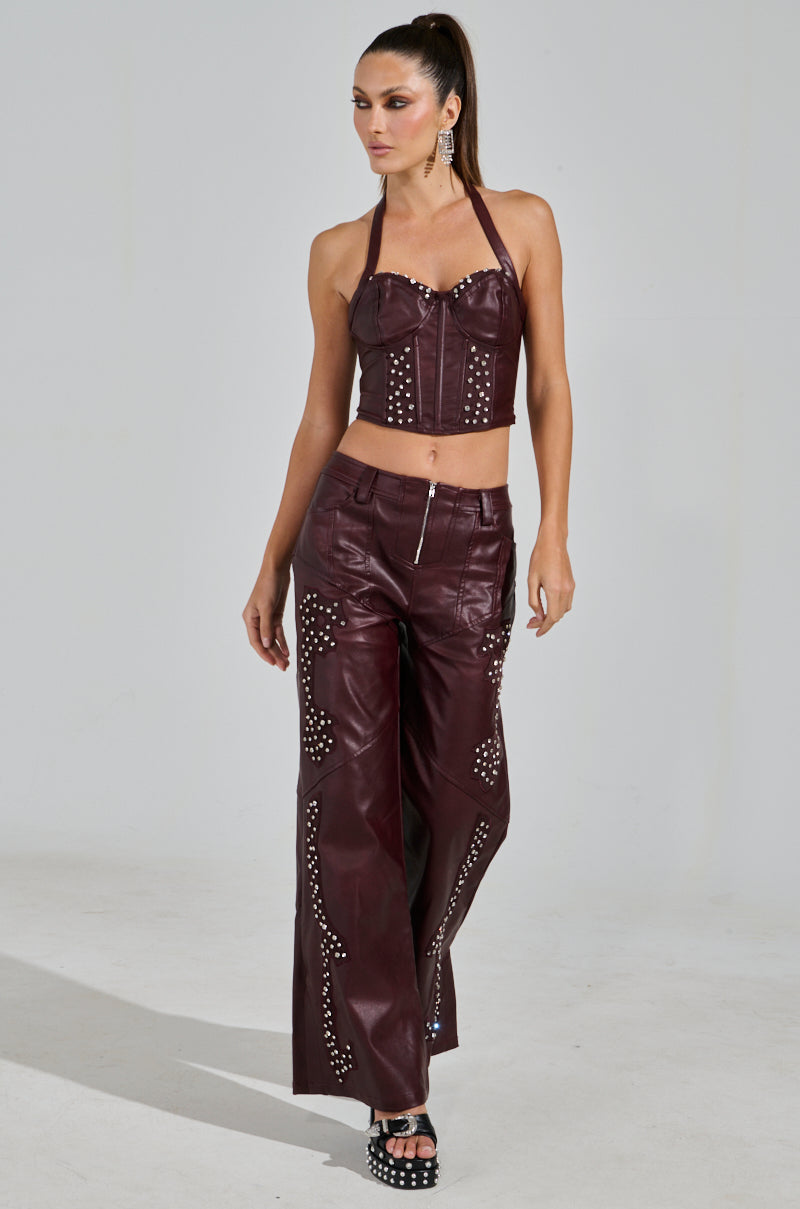 TEMPTATION'S BEST FRIEND PANT IN BURGUNDY